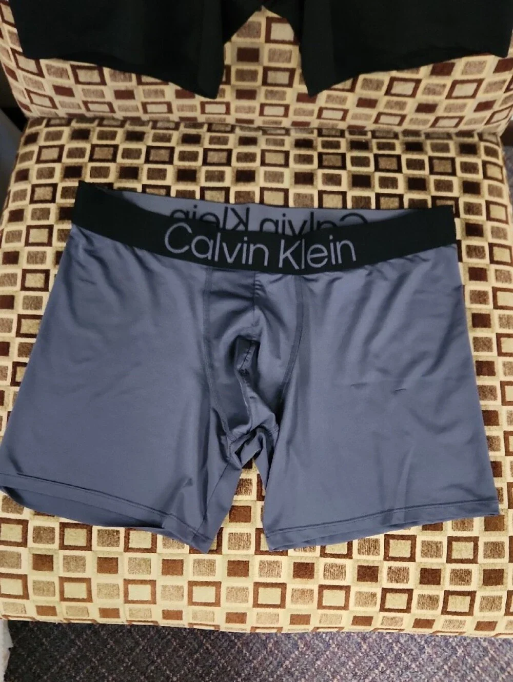New Calvin Klein Microfiber Men's Boxer Briefs Two Pack - Black & Gray Sz L